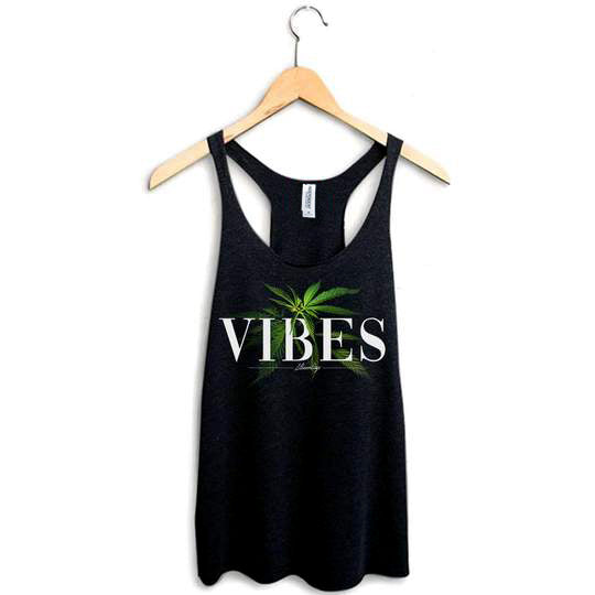 StonerDays Vibes Women's Racerback Tank Top in Black, Sizes S to 2XL