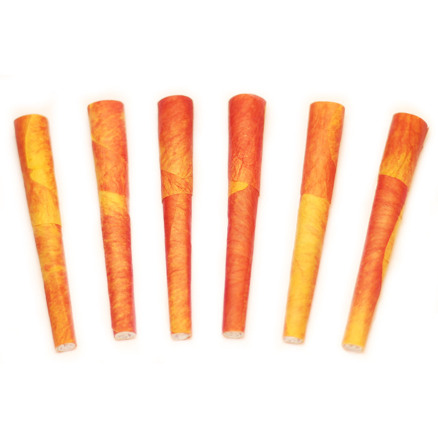 PETALS 5 MINI Cali Sunset Rose Petal Cones, Front View on Seamless White Background