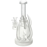 Tataoo Frosted Glass Horn Curves Water Pipe with Showerhead Percolator, Front View