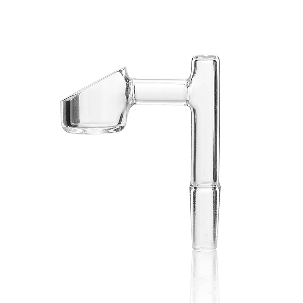GRAV Quartz Banger 10mm Male 90° Angle, clear view on seamless white background