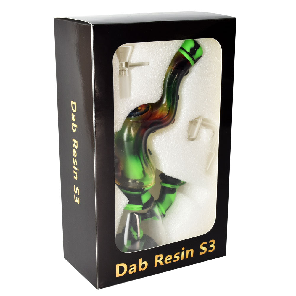 Tentacle Eye Silicone & Resin Rig in box, 9.5" height, ideal for concentrates and dry herbs