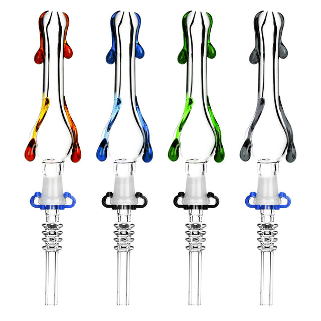Assorted Terp Drip 7.5" Dab Straws with Colorful Glass Detailing and Titanium/Quartz Tips