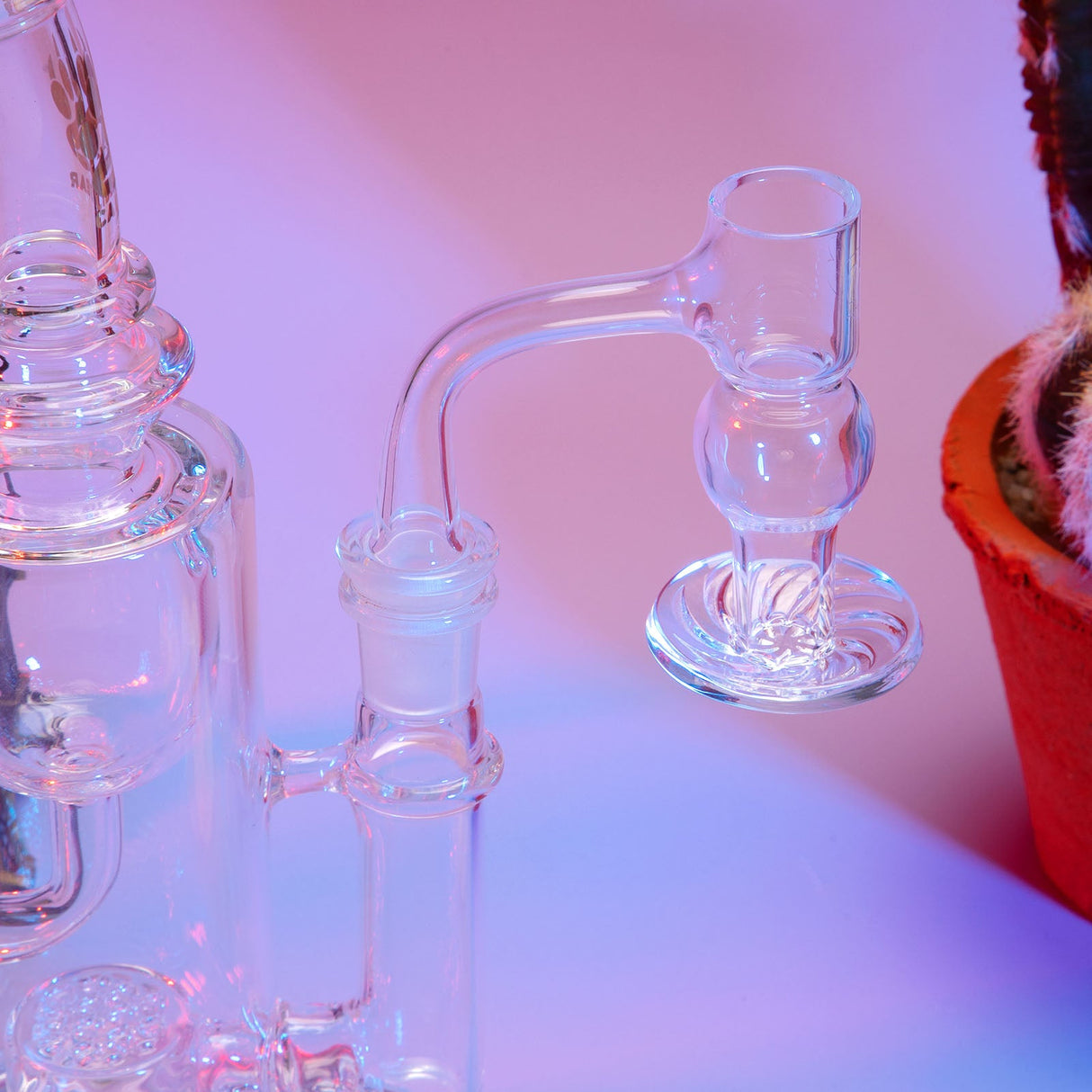 PILOTDIARY Blender Terp Slurper Banger - Clear Glass, Close-up Side View