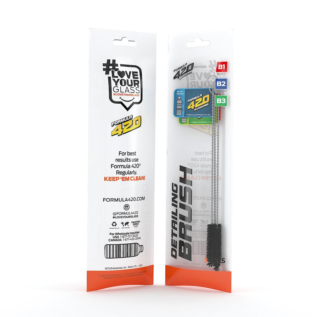 Formula 420 Detailing Brush Set in packaging, front view, for cleaning glass pieces