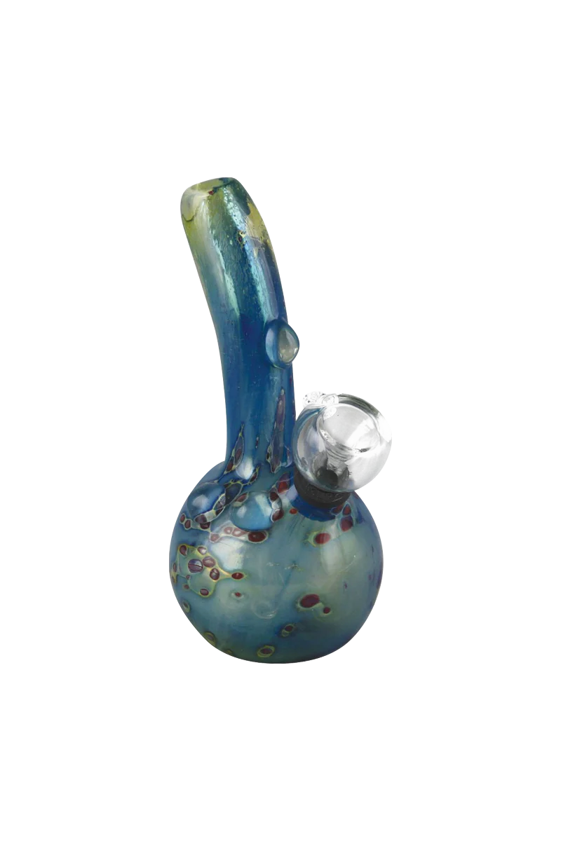 Blue Cosmic Bubbler with detachable bowl and bubble design, 5.25" tall, 45-degree joint angle