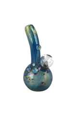Blue Cosmic Bubbler with detachable bowl and bubble design, 5.25" tall, 45-degree joint angle