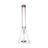 Hemper Beast Bong 12" in Clear with Pink Accents, Borosilicate Glass, Front View
