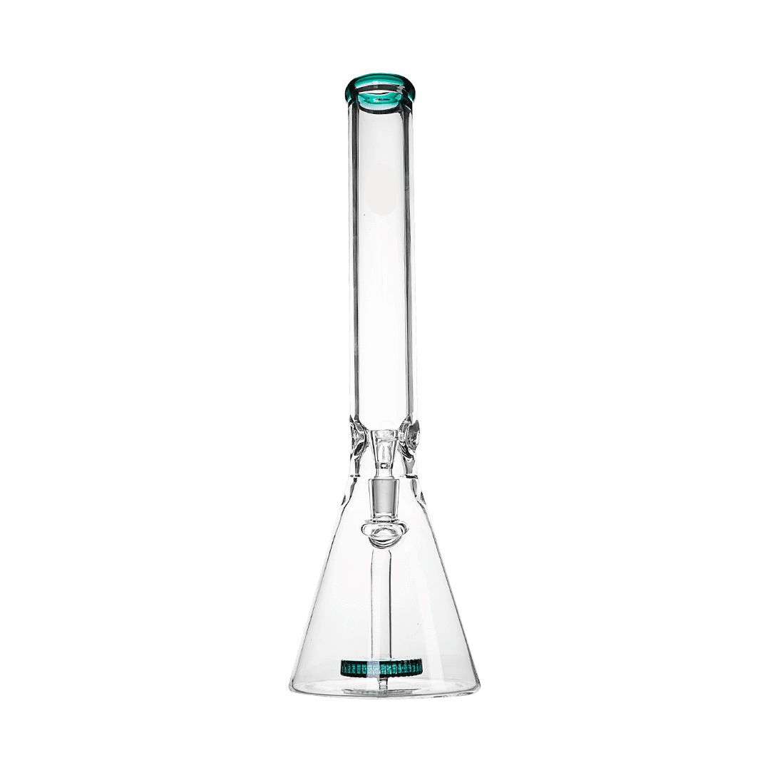 Hemper Beast Bong 12" in Teal with Clear Borosilicate Glass - Front View