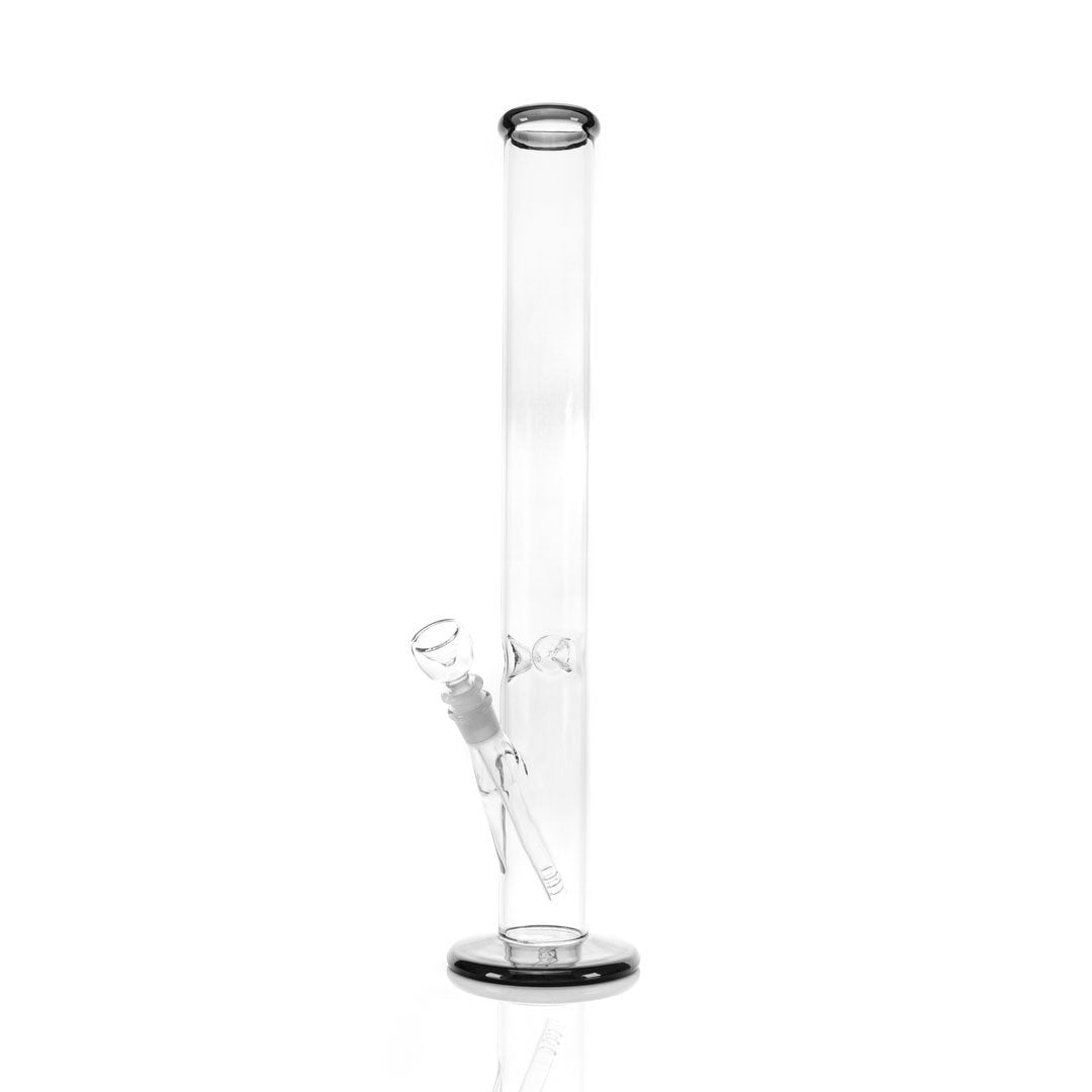 Hemper Classic Tube Bong in Black, 21" Borosilicate Glass with 14mm Joint - Front View