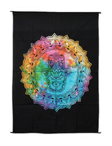 ThreadHeads Hamsa Hand Tie-Dye Wall Hanging, 30"x40" Cotton Tapestry with Vibrant Colors