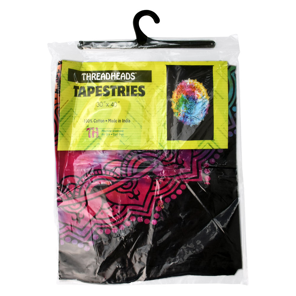 ThreadHeads Hamsa Hand Tie Dyed Wall Hanging in packaging, Cotton, 30"x40", Colorful Design