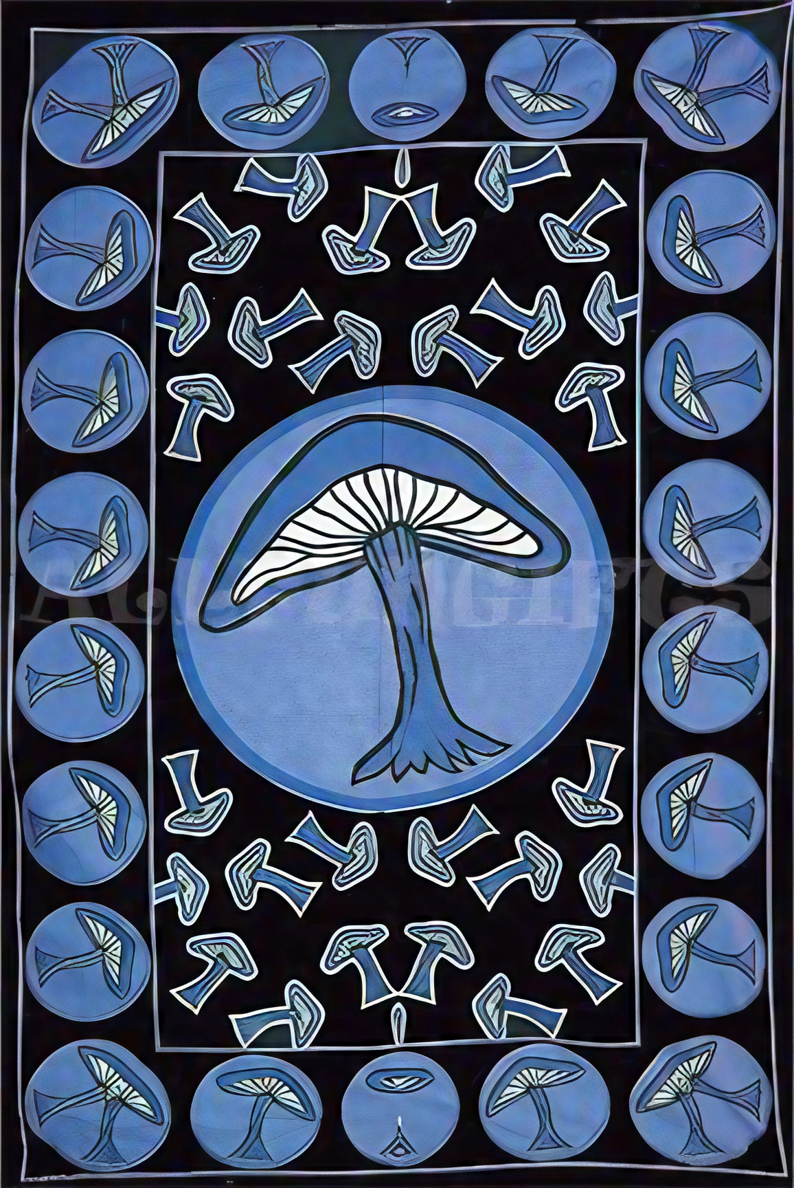 ThreadHeads Mushroom Tapestry, 55"x83", colorful design, made in India, perfect for home decor