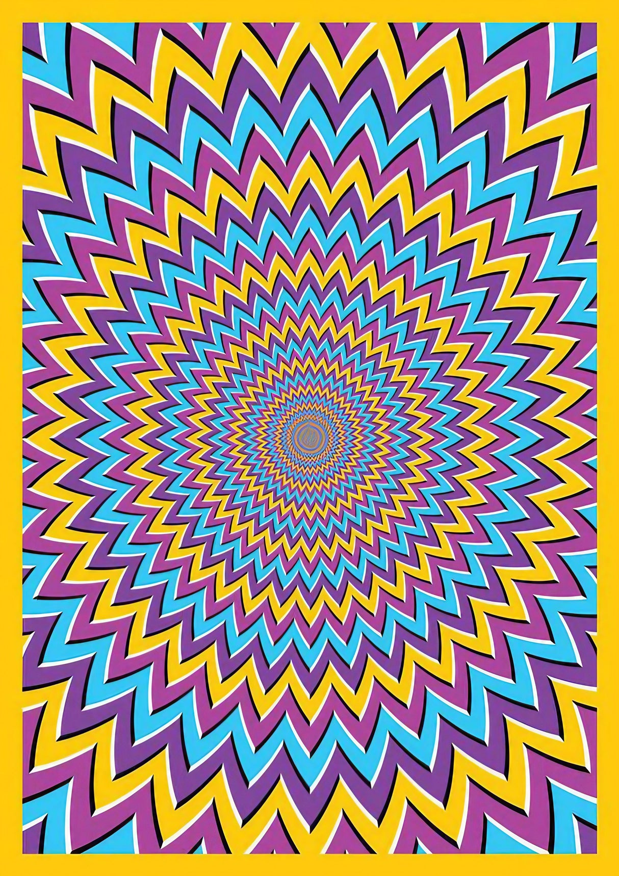 ThreadHeads Psychedelic Motions Tapestry, vibrant zigzag pattern, 55" x 85" cotton wall art