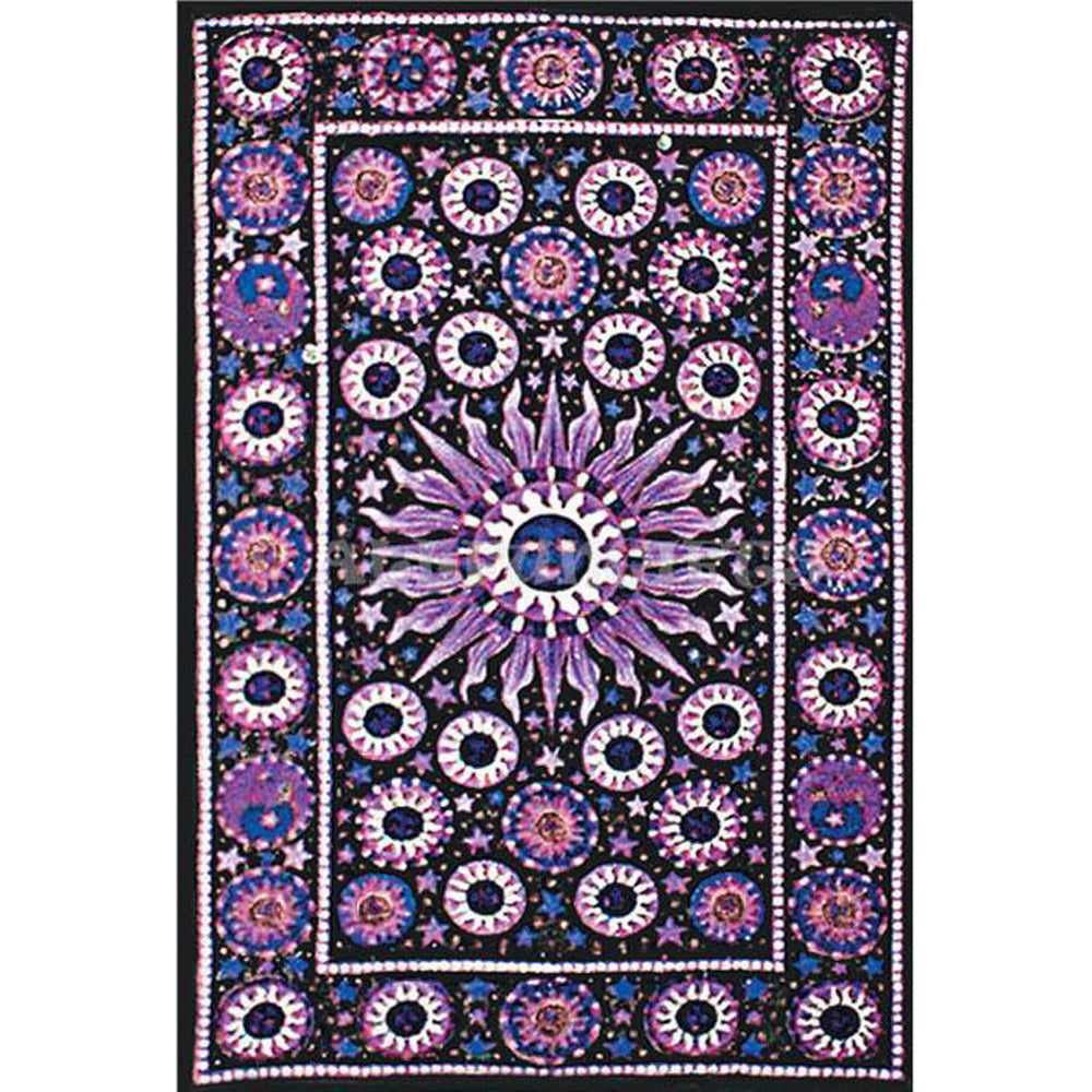 ThreadHeads Radiant Suns and Moons Tapestry, 55" x 83", vibrant cotton wall decor