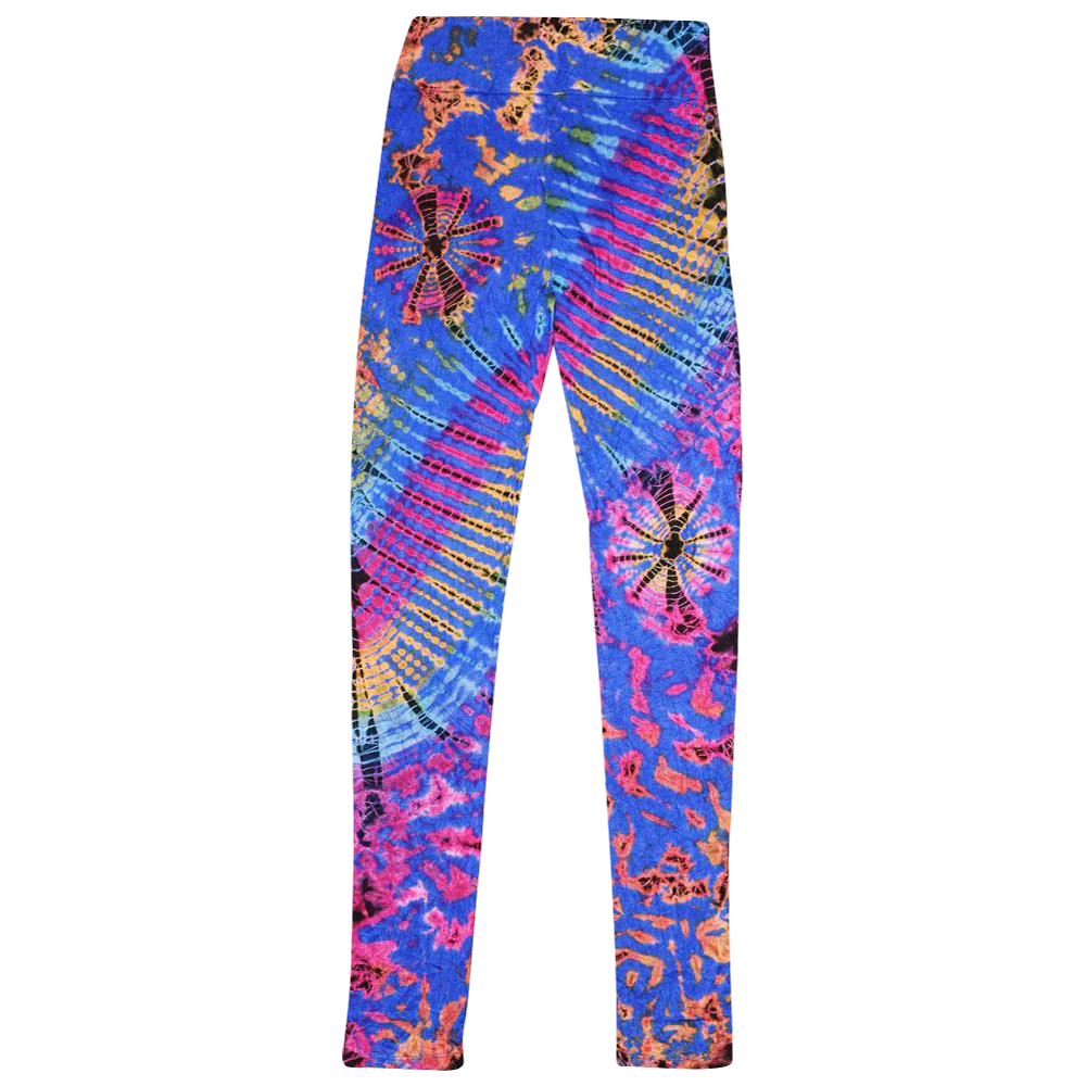 ThreadHeads Rainbow Galaxy Tie-Dye Rayon Leggings - Colorful Front View