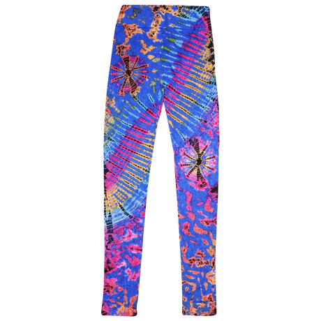 ThreadHeads Rainbow Galaxy Tie-Dye Rayon Leggings - Colorful Front View