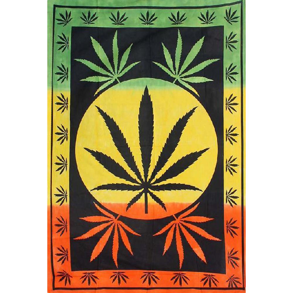 ThreadHeads Rasta Hemp Leaf Tapestry