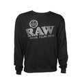 RAW Black Crewneck Sweatshirt with Iconic Logo - Front View - Small