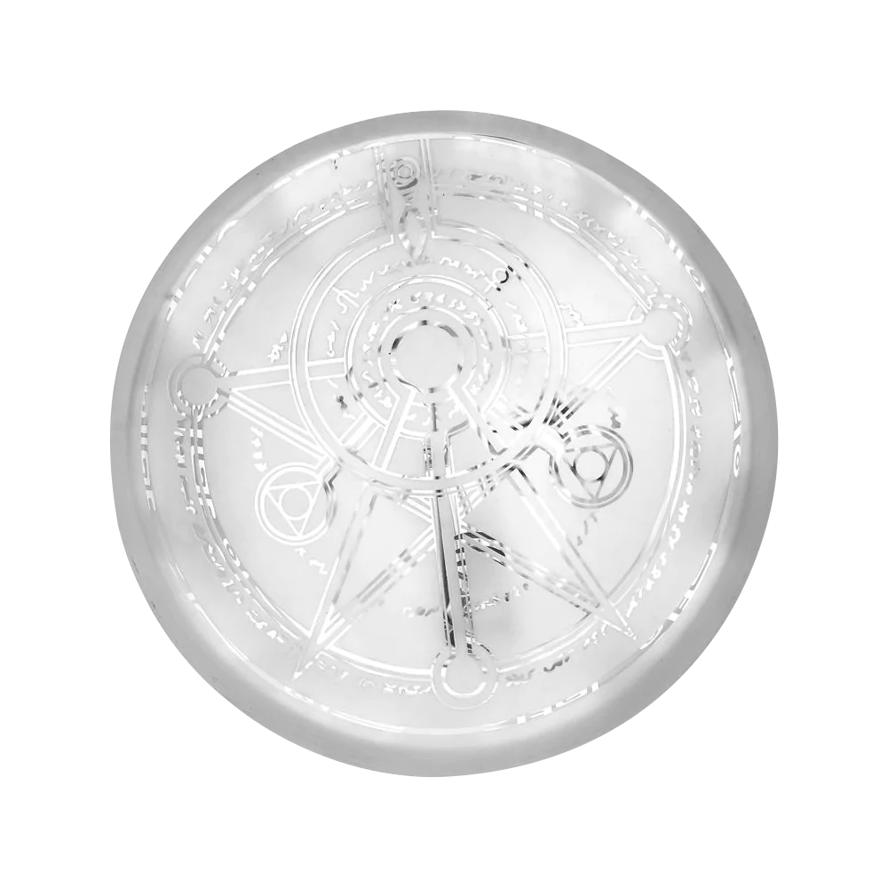 Tiki Tropic Etched Beaker Water Pipe Bottom View with Intricate Design