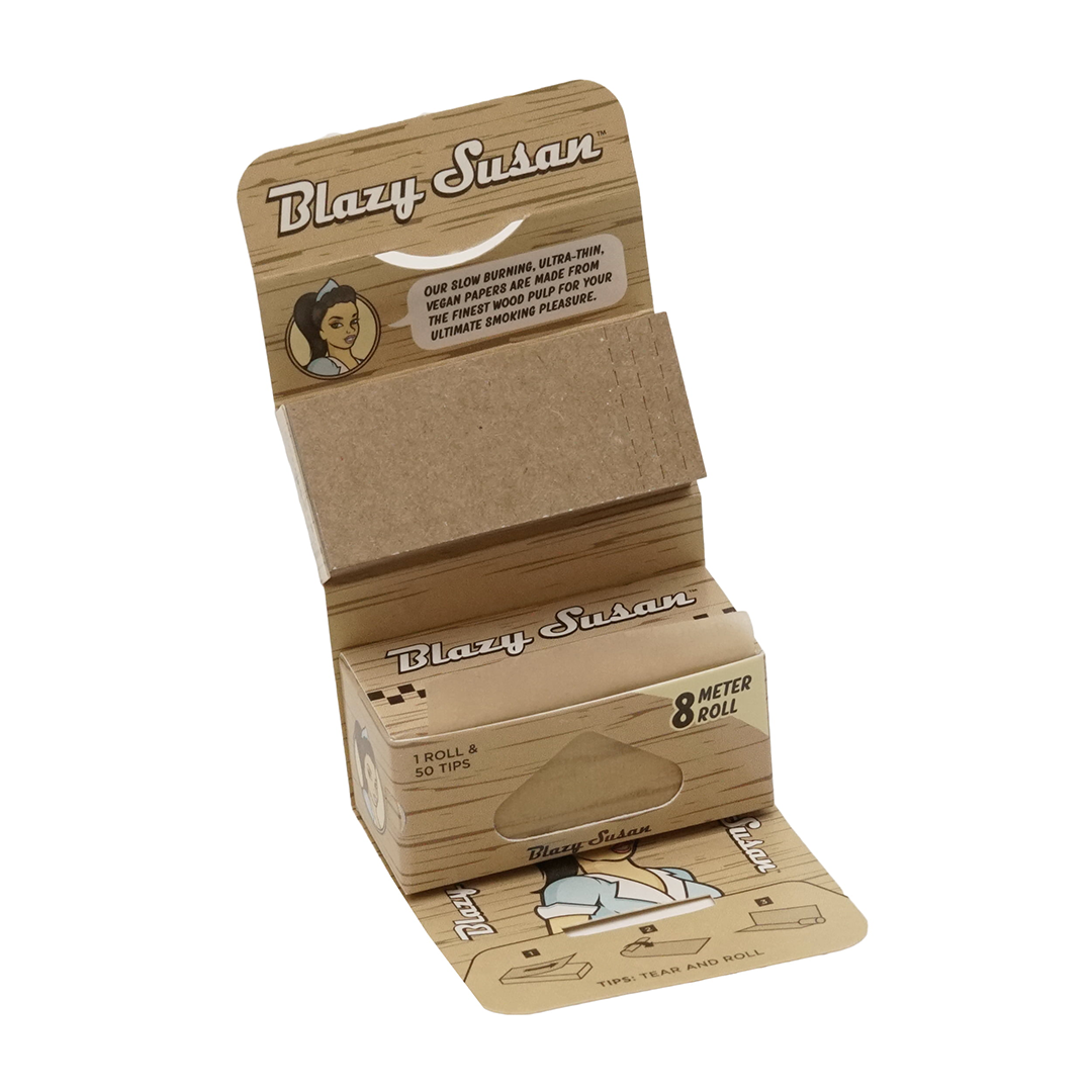 Blazy Susan Unbleached Rolling Papers, 1 1/4 Size, Front View on White Background