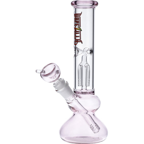 Tokyo Pink Dopezilla 12" Beaker Water Pipe with Percolator, 45 Degree Joint, Front View