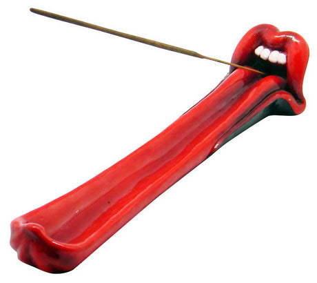 Polyresin Tongue Incense Burner, 10" Novelty Gift, Portable & Compact Design