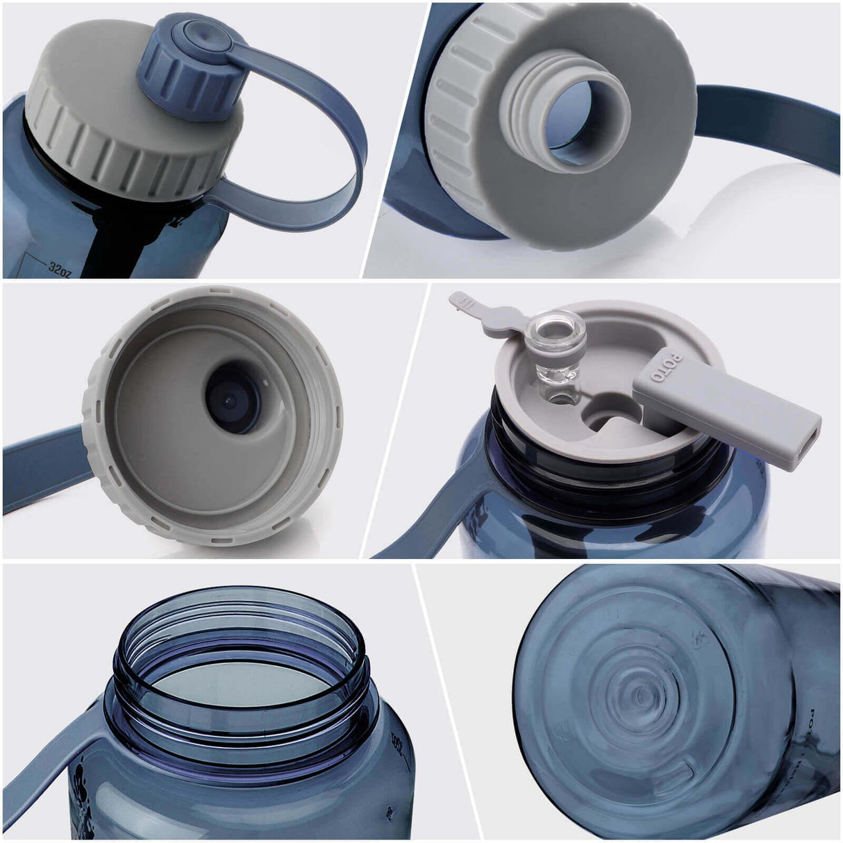 PILOT DIARY POTO Water Bottle Bong various angles showing lid and mouthpiece