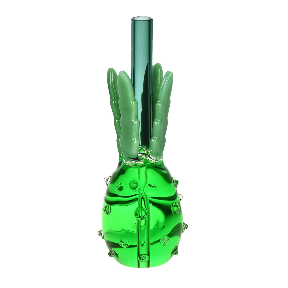 Tropical Pineapple Glycerin Hand Pipe with Borosilicate Glass, Front View on White Background