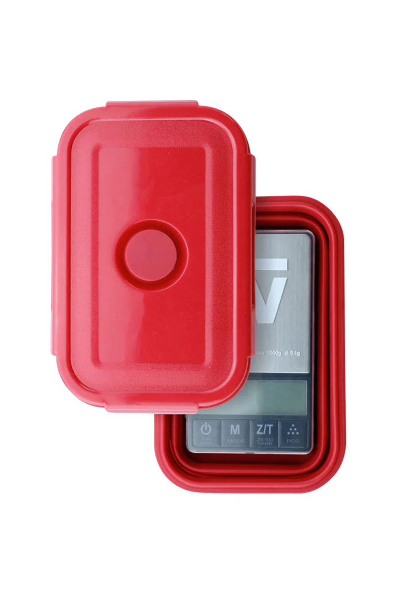 Truweigh Crimson Collapsible Bowl Scale in Black, Portable Design, Top View