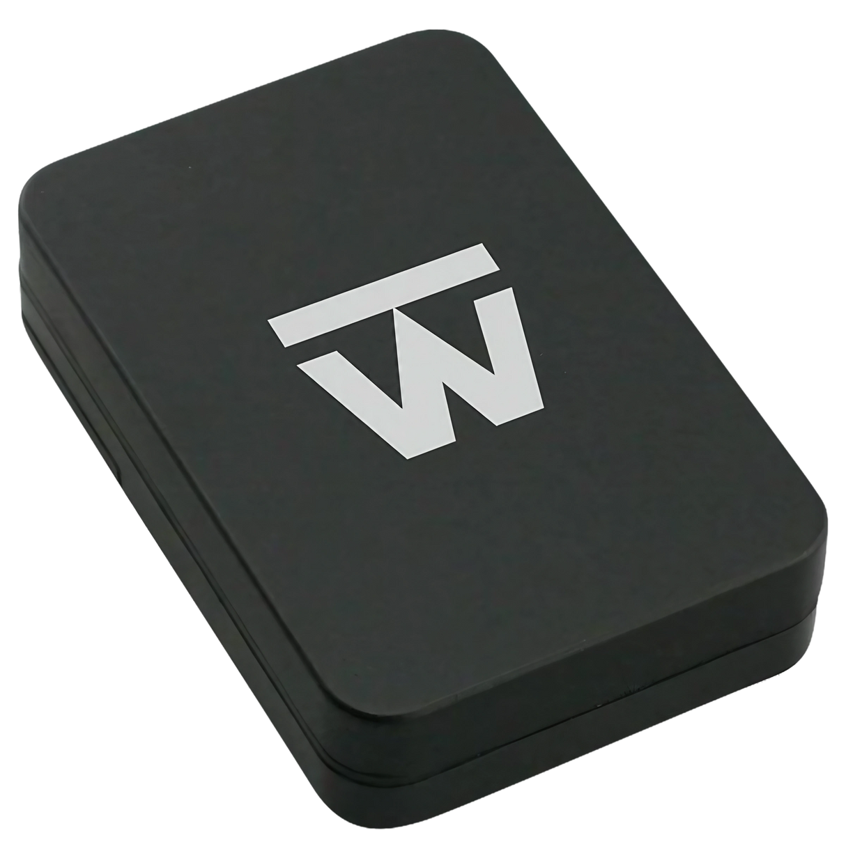 Truweigh Gauge Digital Mini Scale in black, compact design, top view, ideal for travel and home use