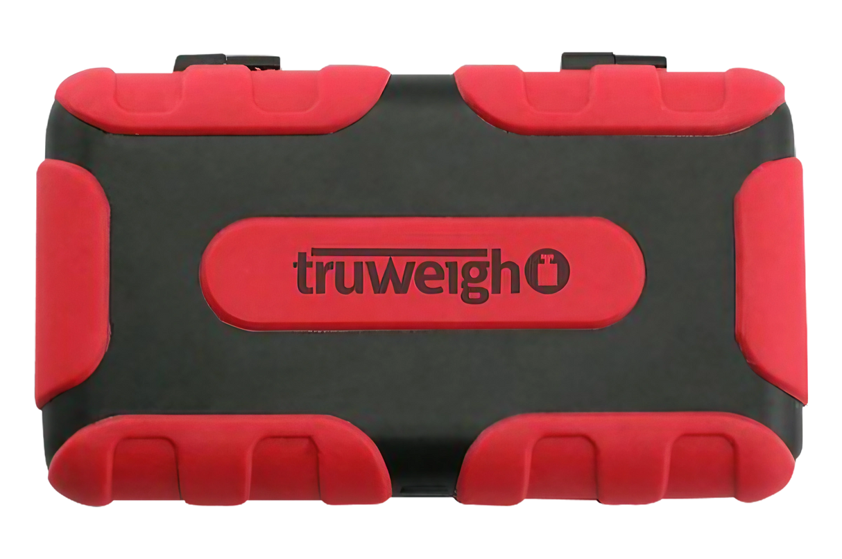 Truweigh Tuff-Weigh Mini Scale in black and red, 100g x 0.01g, portable and battery-powered