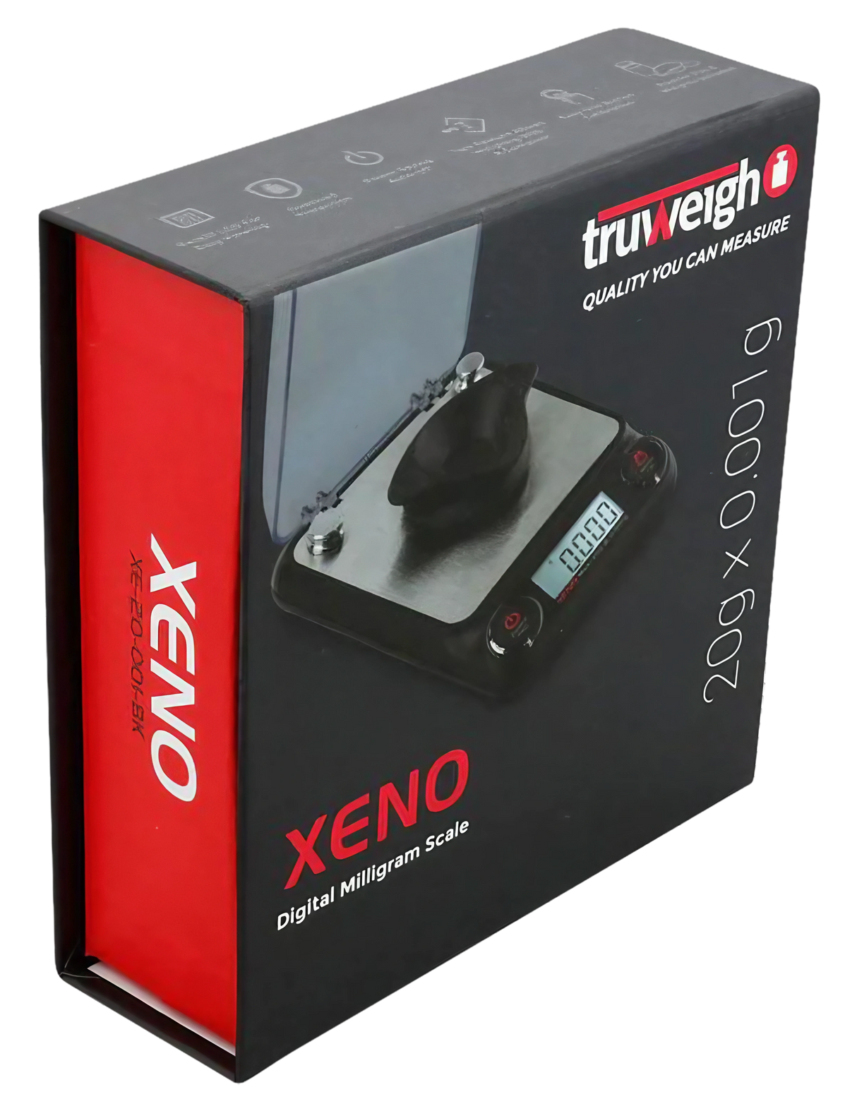 Truweigh Xeno Digital Milligram Scale in Black, Portable Design with 0.001g Accuracy