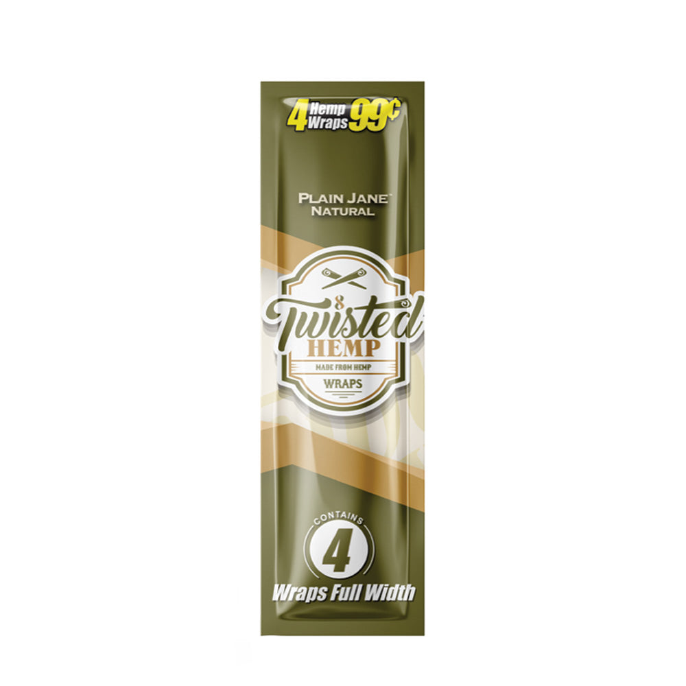 Twisted Hemp Original Hemp Wraps 15-Pack in Natural Flavor, Front View on White Background