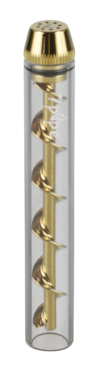 Twisty Slim Glass Blunt with Titanium Spiral, Portable 3.75" Hand Pipe, Front View
