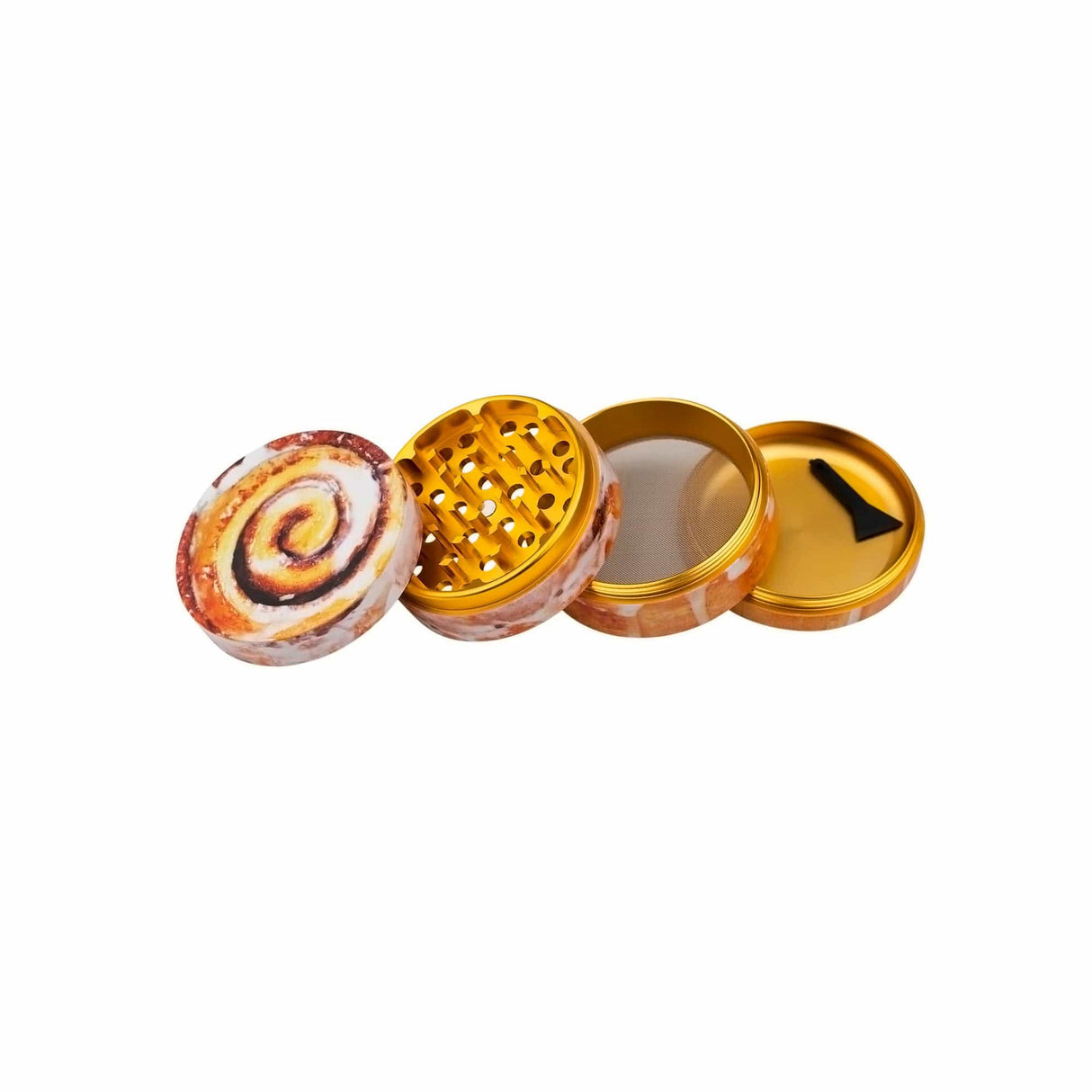 V Syndicate Cinnamon Roll 4-Piece SharpShred Grinder, Compact Design, For Dry Herbs