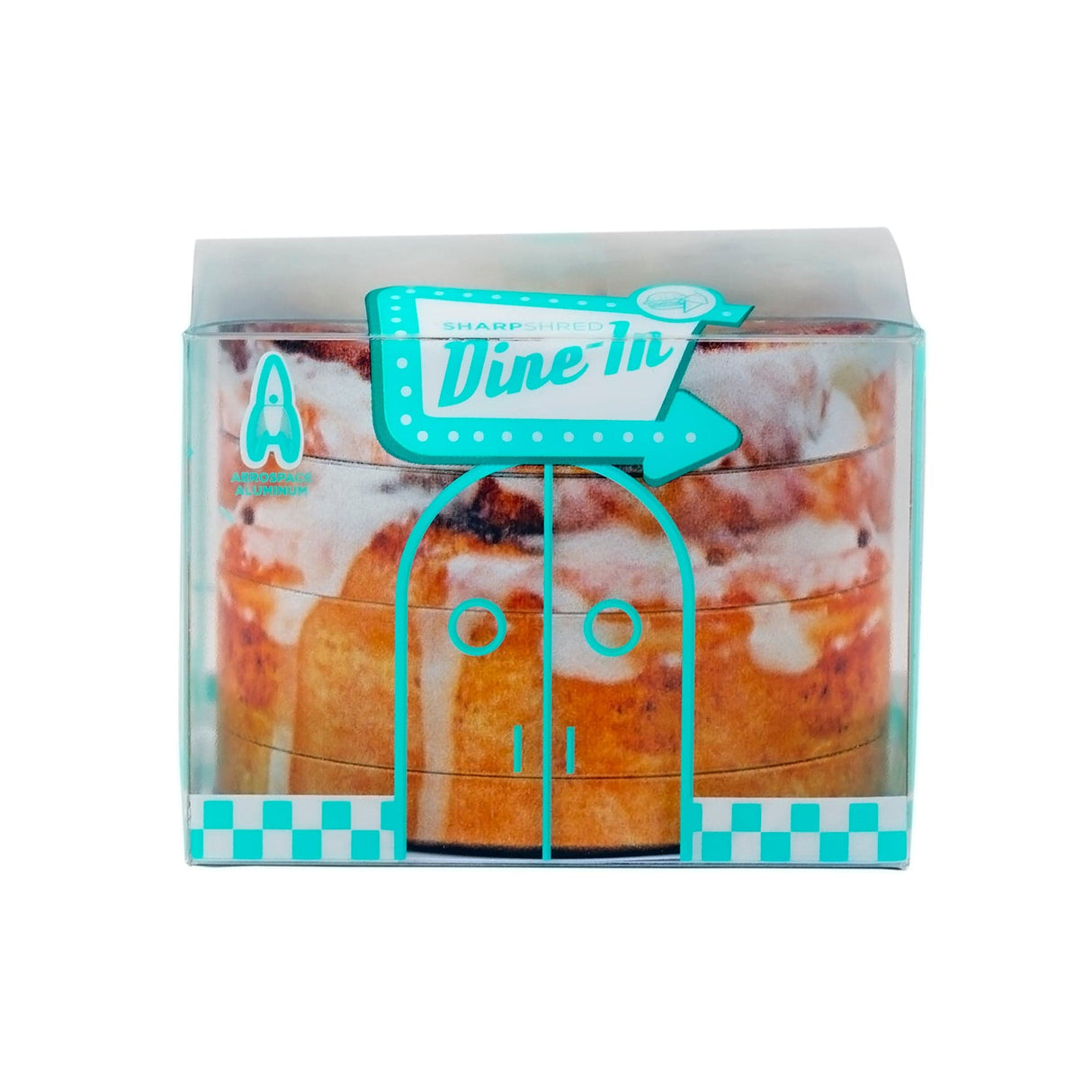 V Syndicate Cinnamon Roll 4-Piece SharpShred Grinder, Compact and Portable
