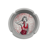 V Syndicate Dank Diva Blazin' Silicone Ashtray with red and white design, compact and durable