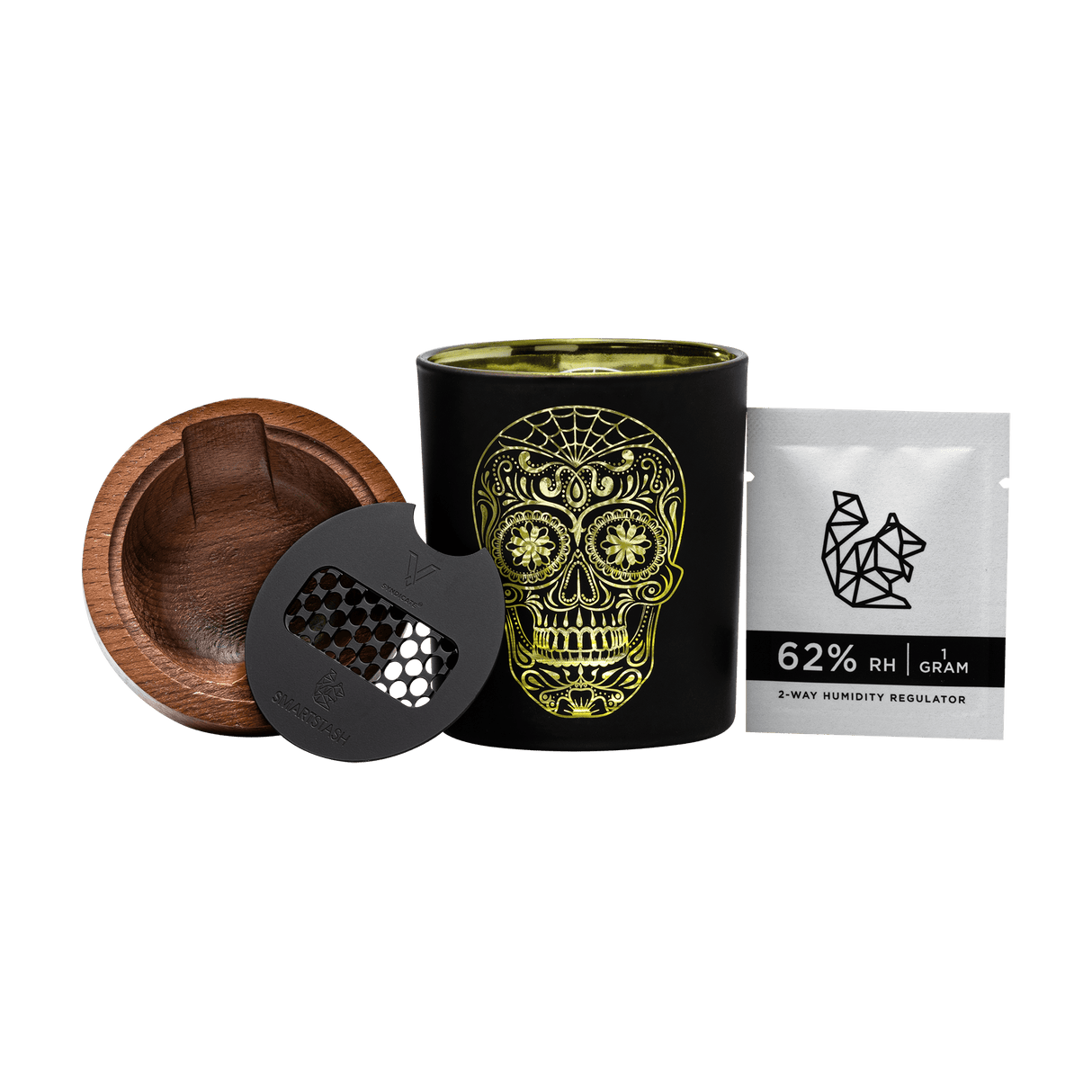 Daze of the Dead Yellow SmartStash with 2-Part Grinder and Humidity Regulator