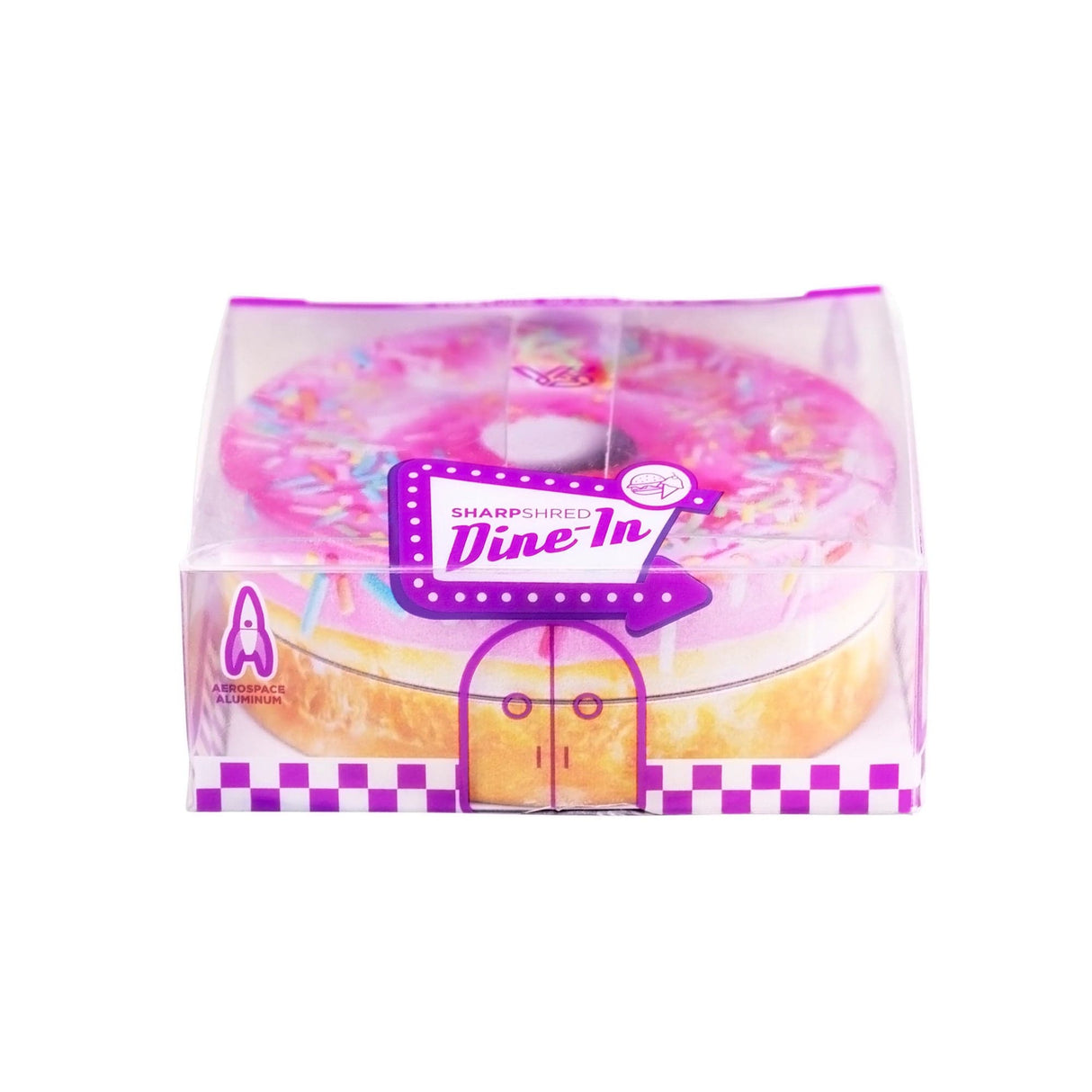 V Syndicate Donut 2-Piece SharpShred Grinder, Compact & Portable, Front View on White