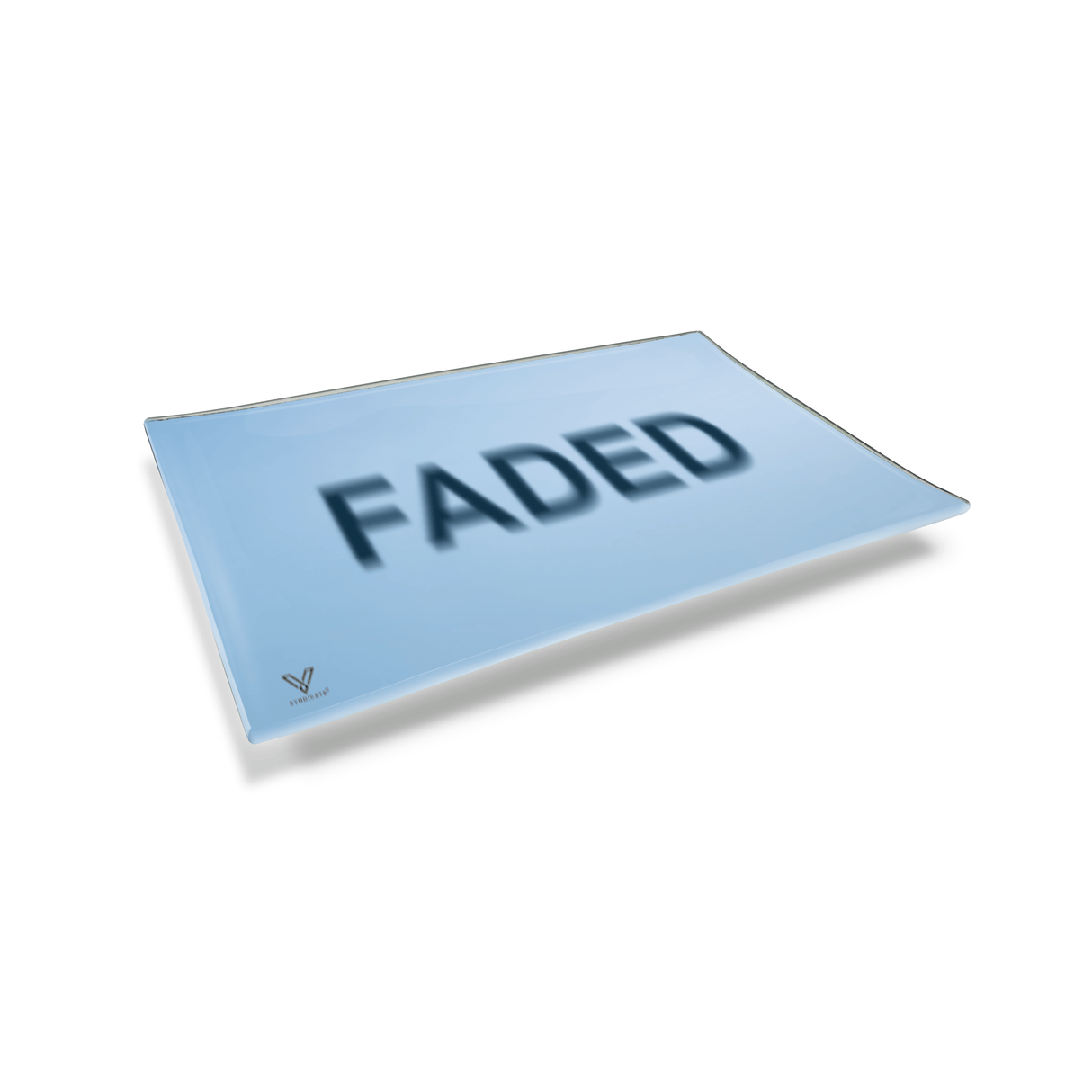 V Syndicate Faded Glass Rollin' Tray in White with Novelty Design - Medium Size