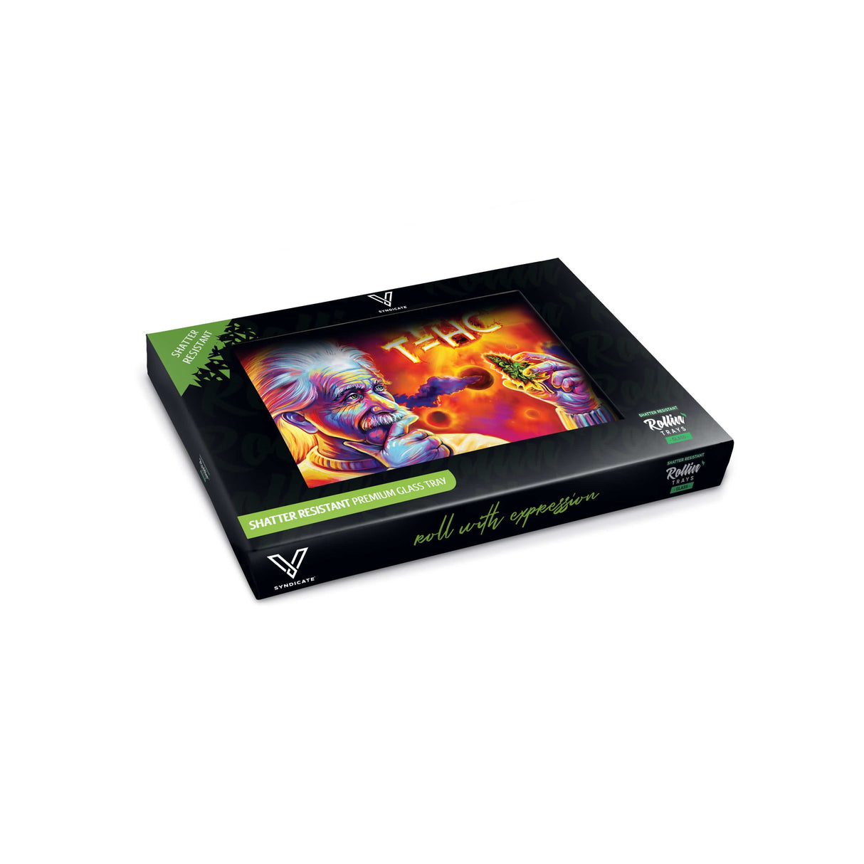 V Syndicate T=HC2 Solar Diesel Glass Rollin' Tray - Medium Size with Vibrant Design