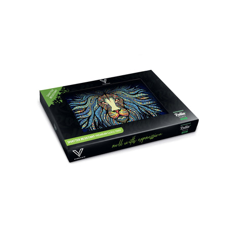 V Syndicate Tribal Lion Glass Rollin' Tray - Compact Design with Artistic Lion Motif