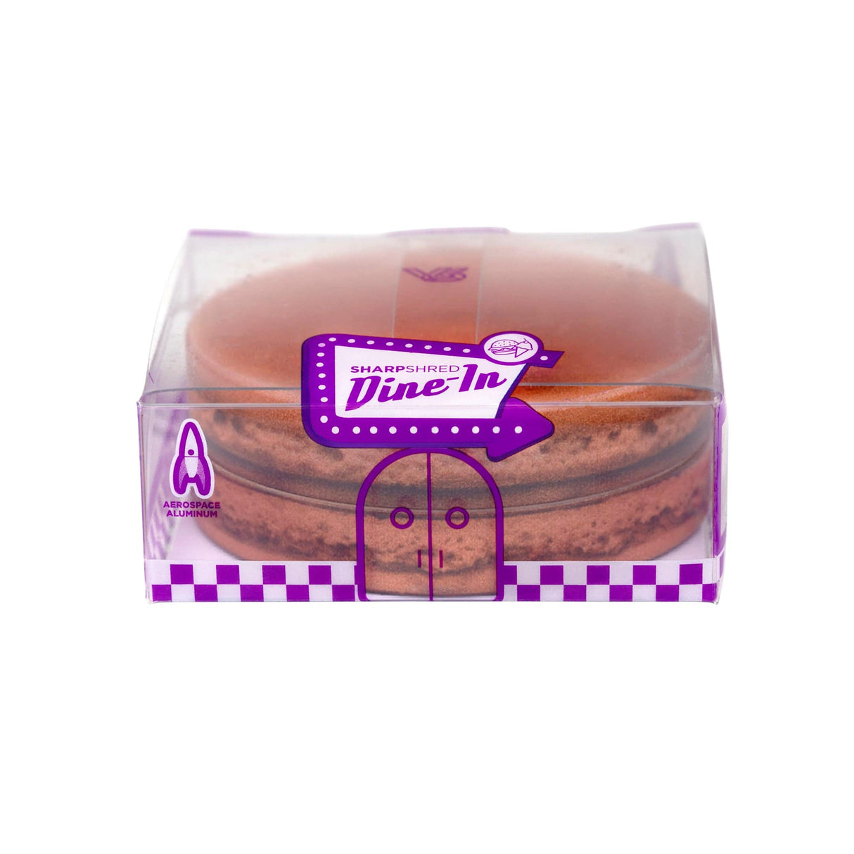 V Syndicate Macaron Chocolate SharpShred 2-Piece Grinder, compact design for dry herbs