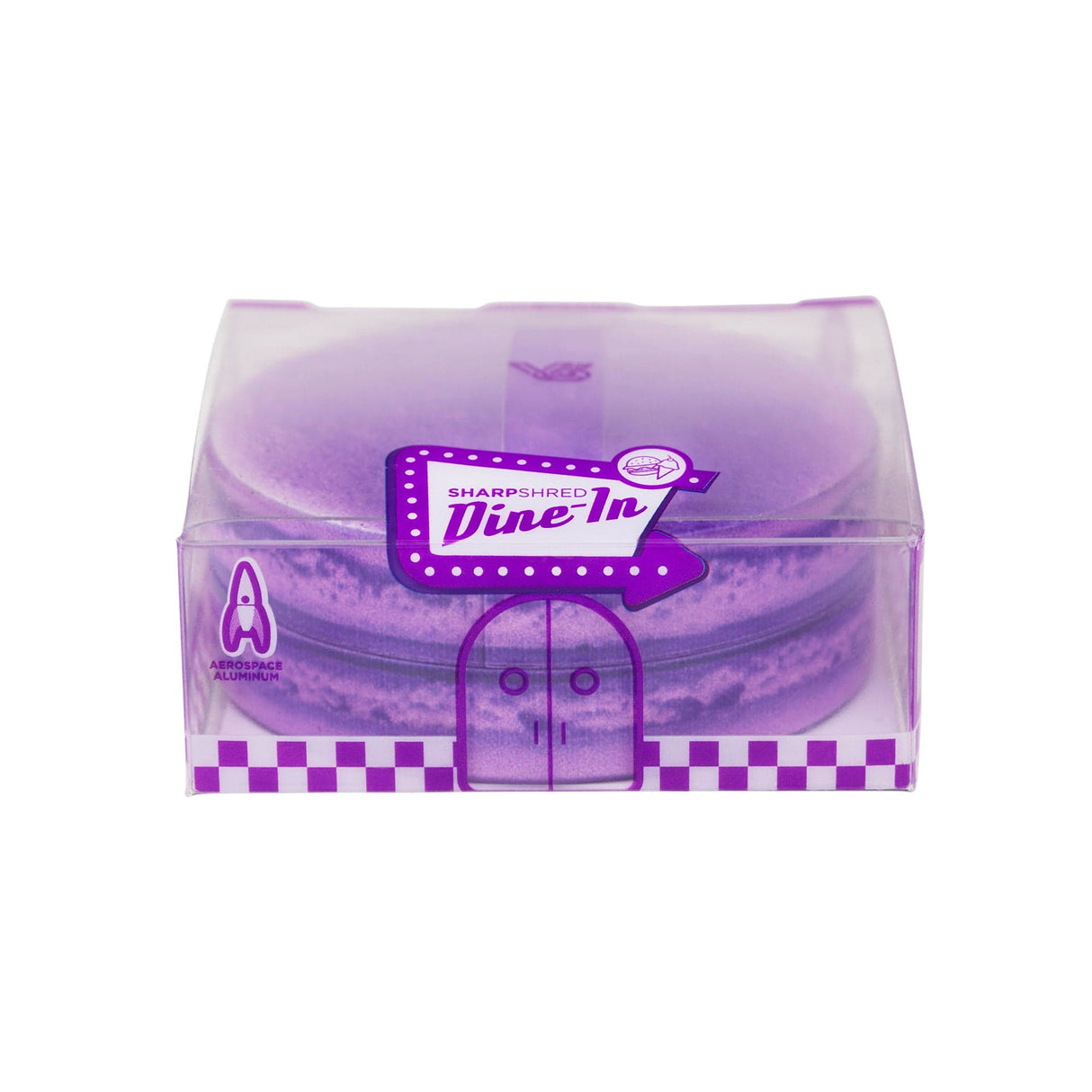 V Syndicate Macaron Lavender 2-Piece SharpShred Grinder, Compact & Portable, Front View