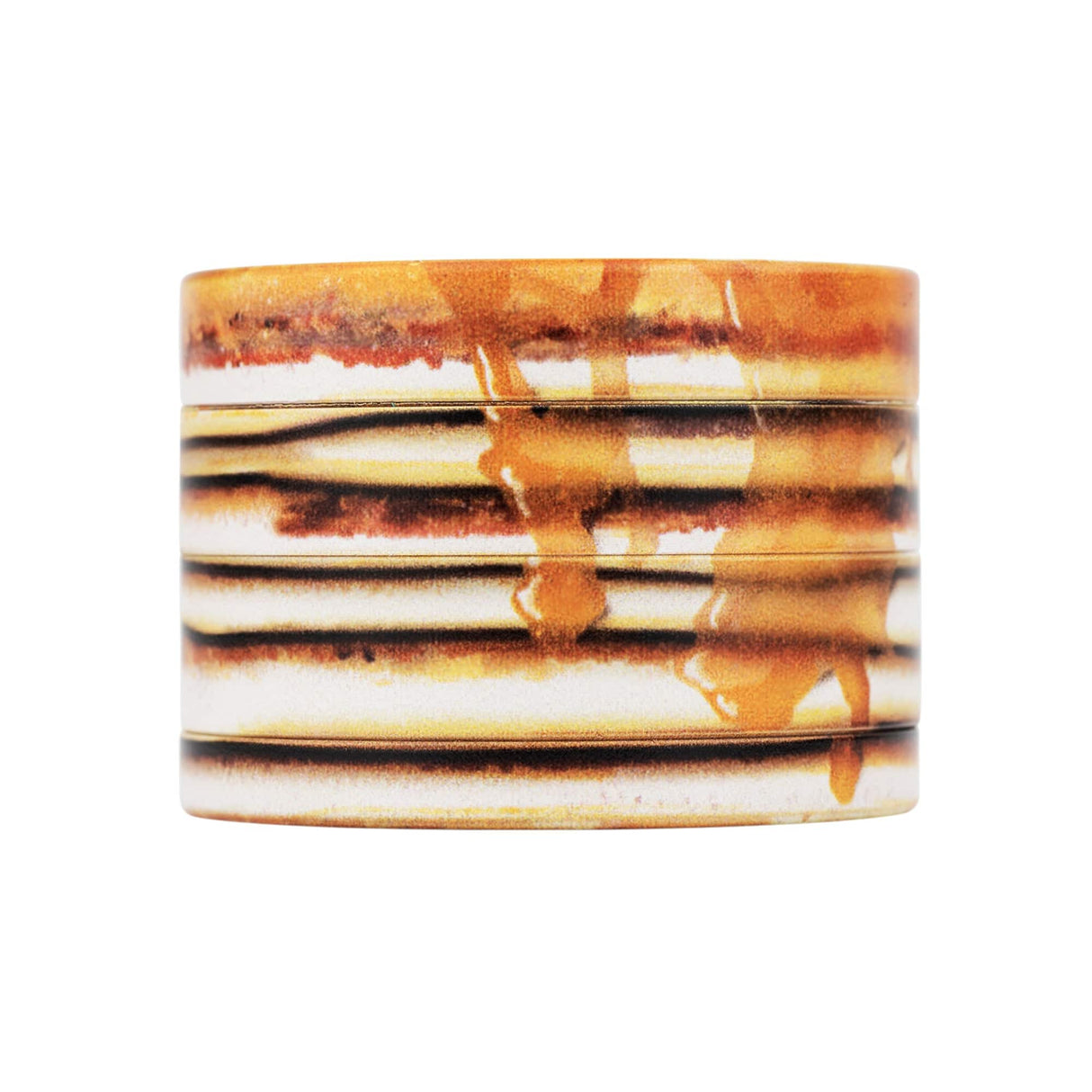 V Syndicate Pancakes 4-Piece SharpShred Grinder, 63mm, Compact Design with Syrup Drizzle Pattern