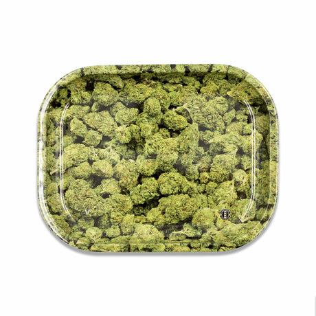 V Syndicate Buds Metal Rollin' Tray - Medium Size with Dry Herb Design