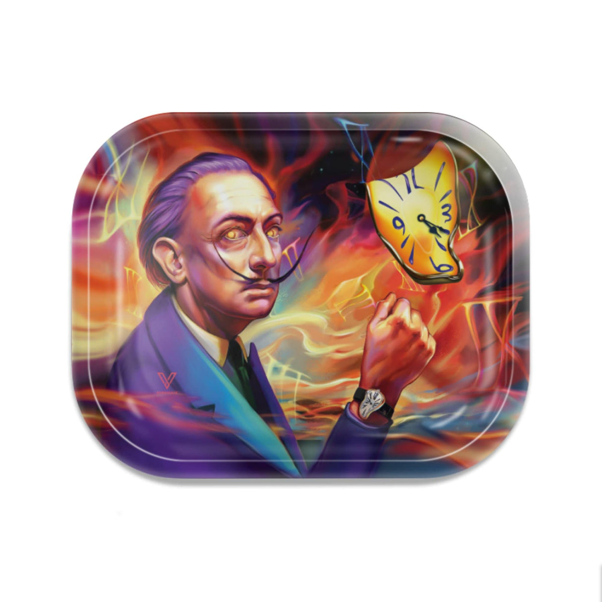 V Syndicate Dalirious Metal Rollin' Tray in Small - Surreal Art Design with Vibrant Colors