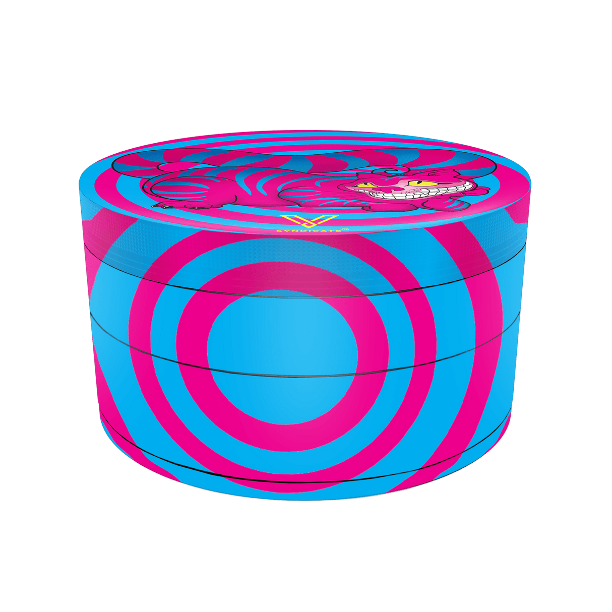 V Syndicate Seshigher Cat SharpShred Grinder, 4-Piece, Compact, Blue & Pink Design