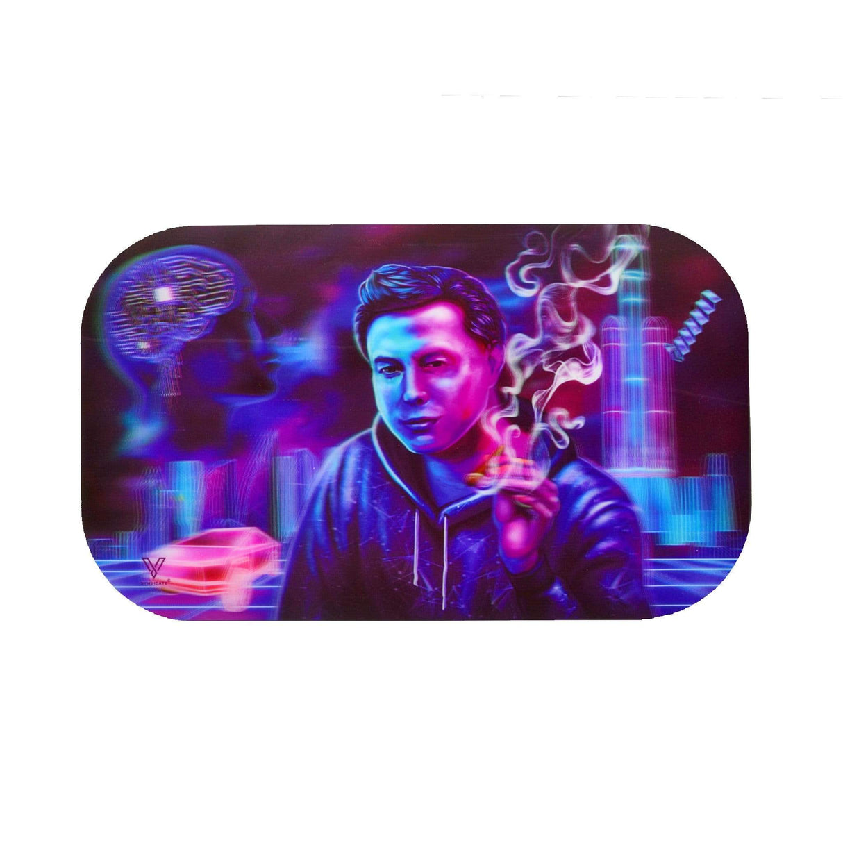 V Syndicate Space Xhale 3D Mag-Slaps with vibrant blue and purple cosmic design, medium size