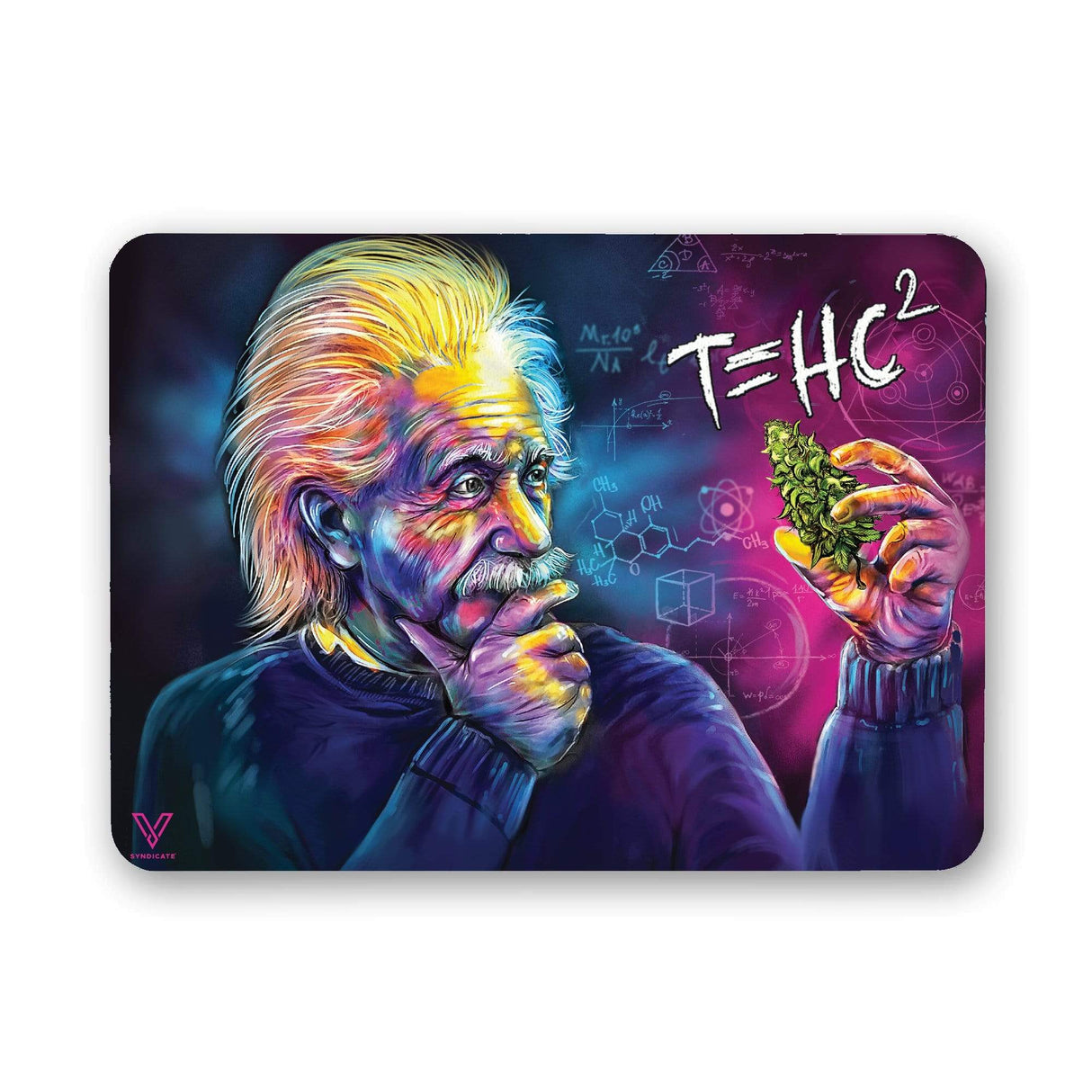 V Syndicate T=HC2 Classic Slikks medium silicone dab mat with vibrant Einstein design